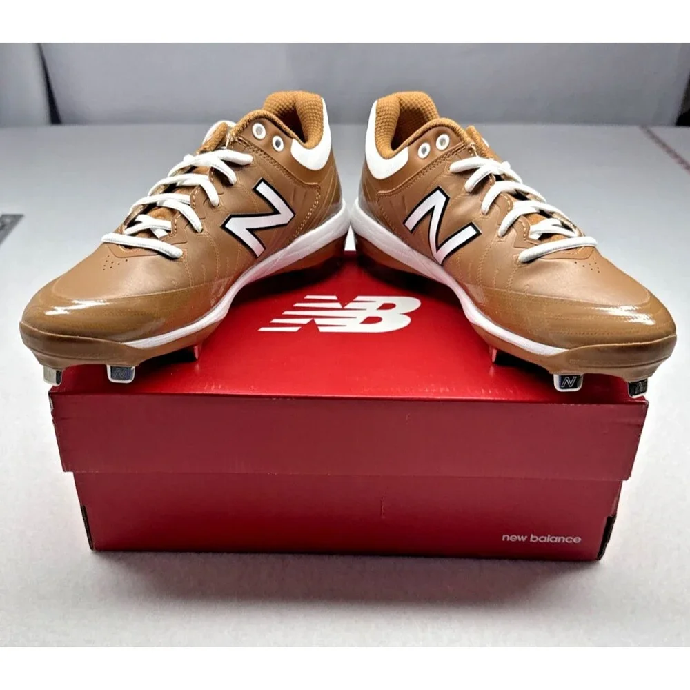 New Balance 4040v5 Metal Baseball Cleats Men's 7 Gold White L4040T05 NWB